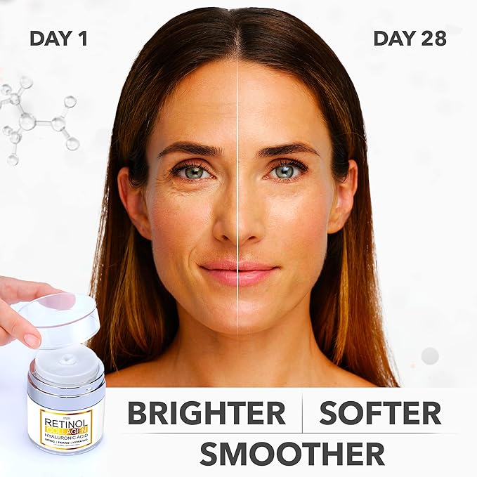 Retinol Cream for Face - Facial Moisturizer with Collagen and Hyaluronic Acid - Anti Aging Face Cream for Women and Men - Day and Night - Wrinkle - Neck & Décolleté