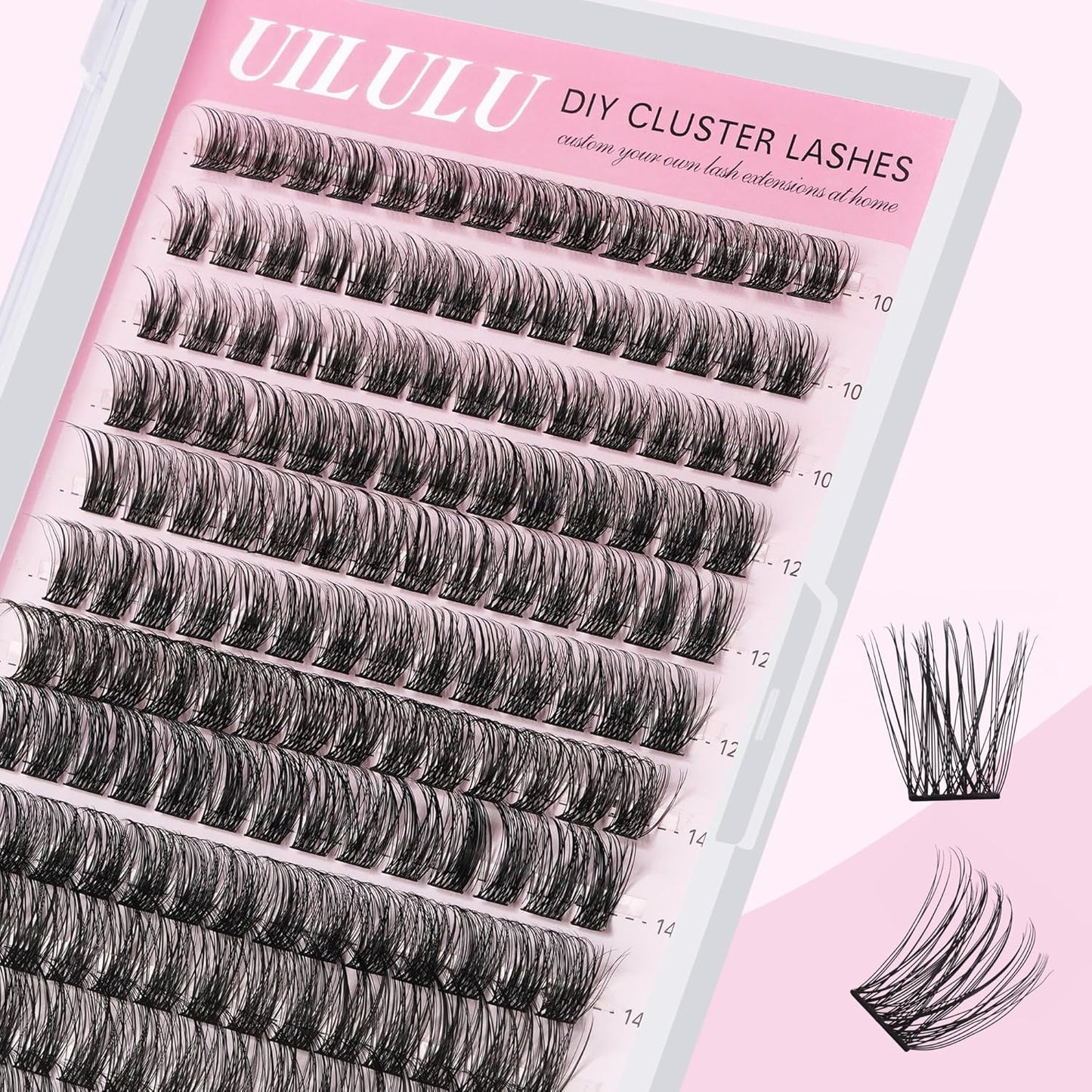 Lash Clusters D Curl Fluffy Clusters Lashes 0.07D 10-16 MIX 144 Eyelashes Individual Lashes Clusters DIY Lash Extensions at Home False Lashes Wide Band Natural Eye Lash Clusters(10-16mix)
