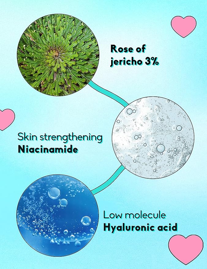 Jericho Rose Hyaluronic Acid Moisture Serum - Korean Hyaluronic Acid Serum for Face | Hydrating Serum for Dry Skin | Wrinkle-Reducing Face Serum for Women & Men | Skin Serum (1.01 fl. oz)