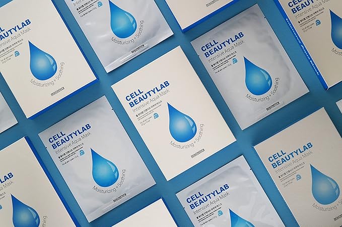 Intensive Aqua Mask 10 Pack | Hydrating, Moisturizing and Soothing Face Sheet Mask for All Skin Types | With Hyaluronic Acid, Panthenol, Shea Butter, Jojob Oil, Witch Hazel