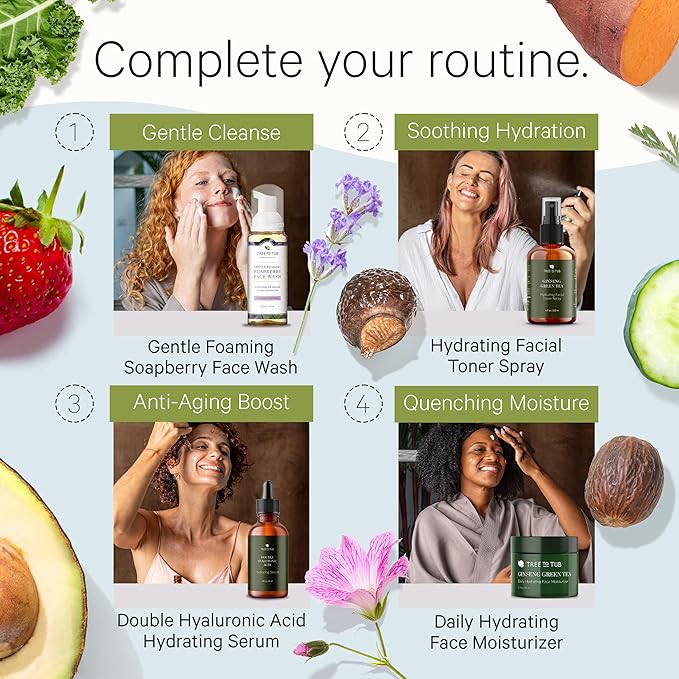 Tree To Tub Double Hyaluronic Acid Hyaluronic Acid Serum for Face - Anti-Aging Hydrating Serum - Targets Fine Lines & Dry, Sensitive Skin