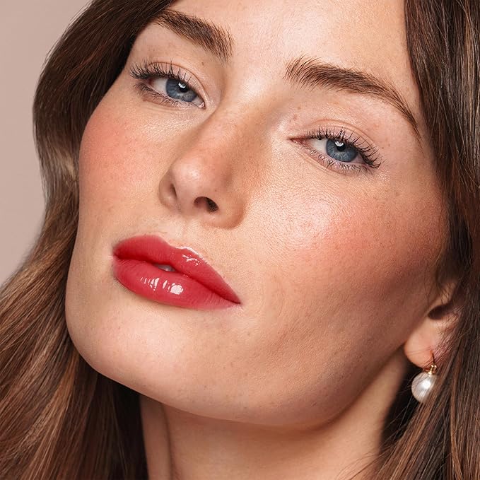 Jouer Essential Tinted Hydrating Lip Oil Gloss – Moisturizing Dry Lip Treatment Serum - Fragrance Free Tinted Lip Oil - Jojoba Seed Oil and Apricot Oil Formula