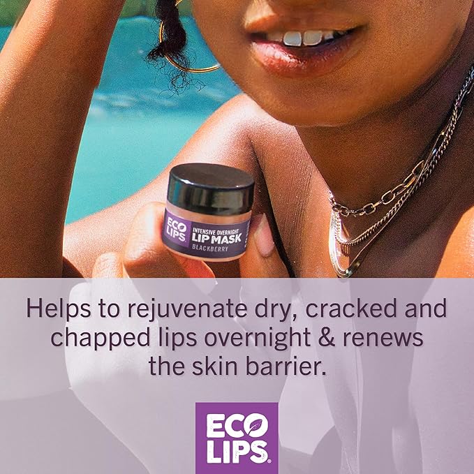 Eco Lips Daily Plumping Lip Mask with Hyaluronic Acid + Overnight Intensive Lip Mask with Gotu Kola 2-pack by Eco Lips 100% Natural. Made in USA