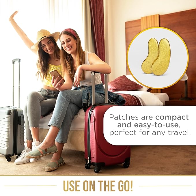 DERMORA Wedding-Themed Eye Mask (20 Pairs), Golden Under Eye Patches - Rejuvenating Treatment for Dark Circles, Puffy Eyes, Refreshing, Revitalizing, Travel, Wrinkles