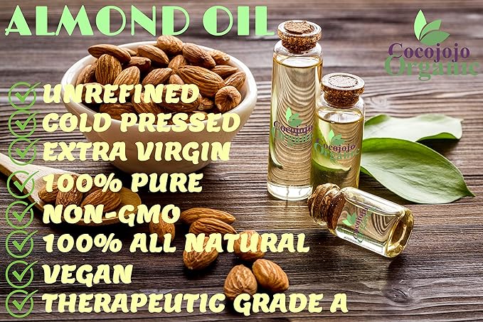 Dr Joe Lab Bitter Almond Oil - 8 oz Pure, Cold Pressed, Non-GMO, Vegan, Extra Virgin, All Natural, Perfect for Body, Hair, Skin, Nails, Facial Hair, Lashes, Eyebrows - Packaging May Vary