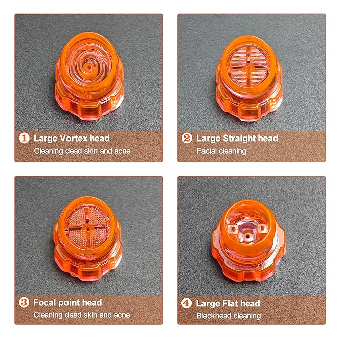 Plastic Cap Beaty Machine Spare Parts Hydro Dermabrasion Water Peeling Tips 8pcs Per Set For Elitzia ETNS900 ETAF131T (Orange)
