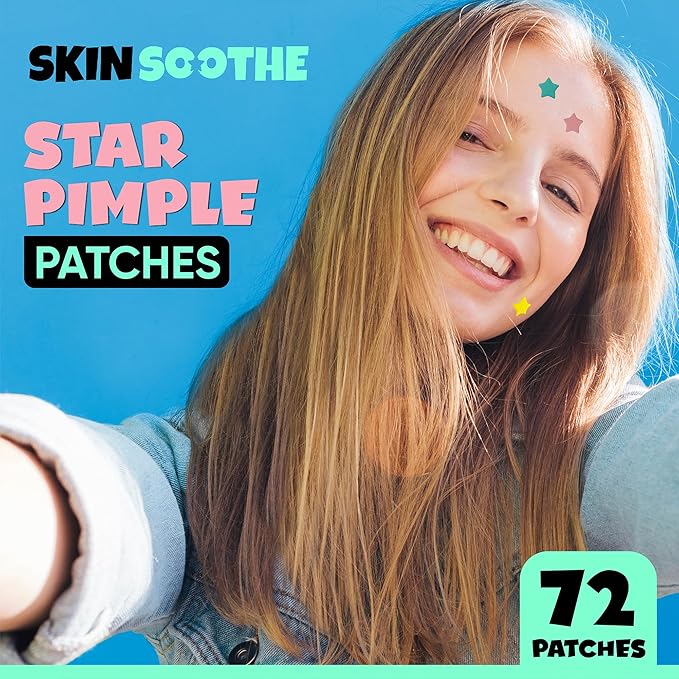 Star Pimple Patches (72 Count) - Acne Healing Hydrocolloid Cute Face Stickers with Soothing Tea Tree Oil for Quick Blemish Relief and Skin Recovery - Gentle and Effective Pore Cleansing