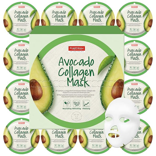 Purederm P/D Avocado Collagen Mask(Circle) (12pcs)