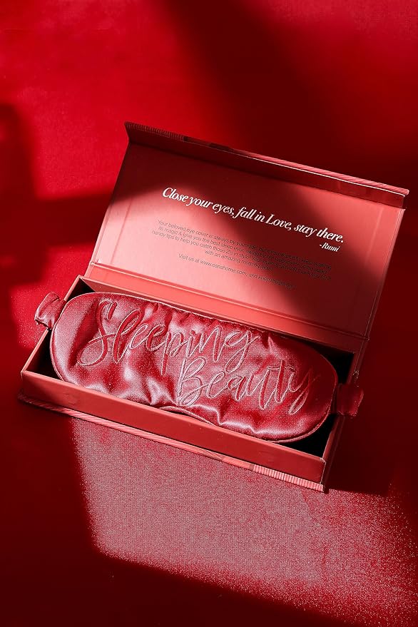 ESNA HOME Luxury Silk Sleep Mask Gift Set | 22-Momme Mulberry Silk Eye Mask | Ultra Comfort | Perfect Present for Her | Luxury Christmas for Women（Sleeping Beauty）