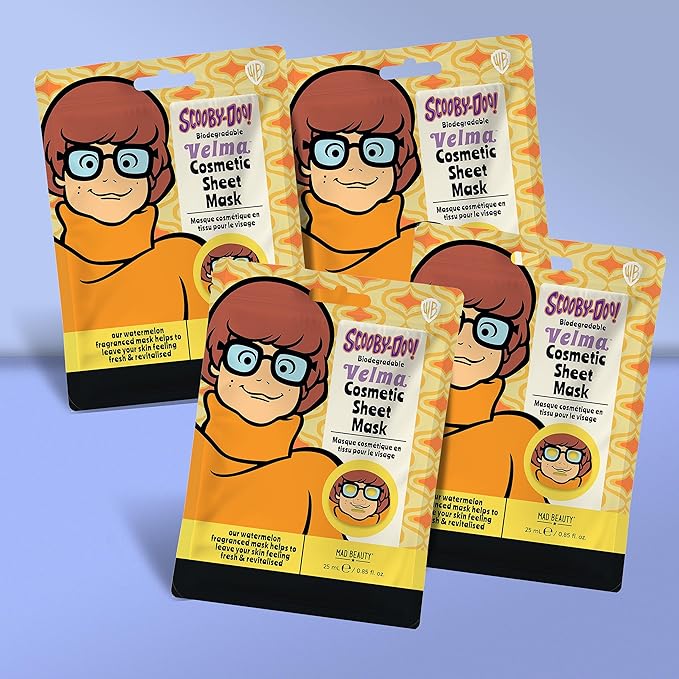 MAD Beauty Warner Scooby Doo Velma Cosmetic Sheet Mask x 4