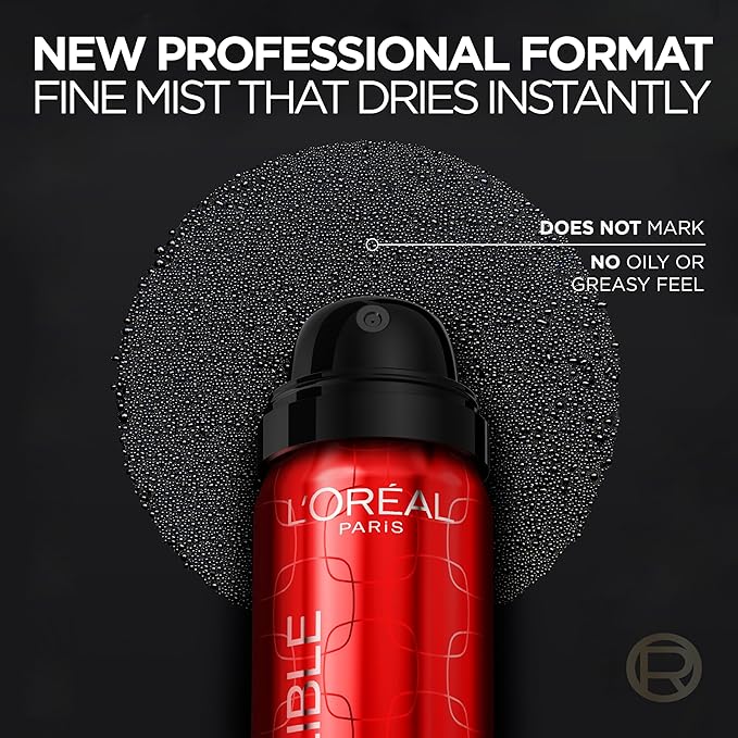 L'Oreal Paris Infallible 3-Second Setting Spray Mist, Microfine Mist for up to 36HR Wear, Clear, 1.76 oz