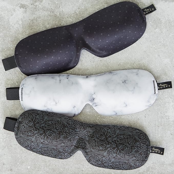 Bucky 40 Blinks No Pressure Printed Eye Mask for Travel & Sleep, Marble, One Size