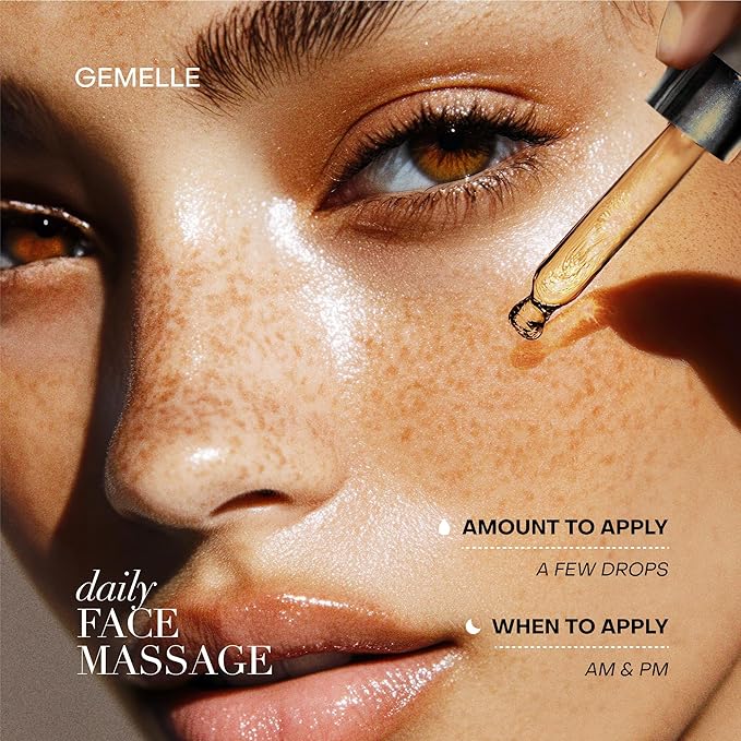 GEMELLE Lymphatic Anti-Aging Face Oil | 6x Award winner | Vitamin C,E & A | Moisturize, Repair & Protect | Bakuchiol, Sea Buckthorn & More! | Organic, Natural, Clean Beauty | Starter, Travel 15ml