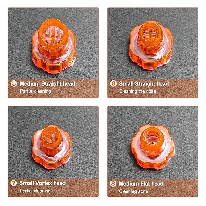 Plastic Cap Beaty Machine Spare Parts Hydro Dermabrasion Water Peeling Tips 8pcs Per Set For Elitzia ETNS900 ETAF131T (Orange)