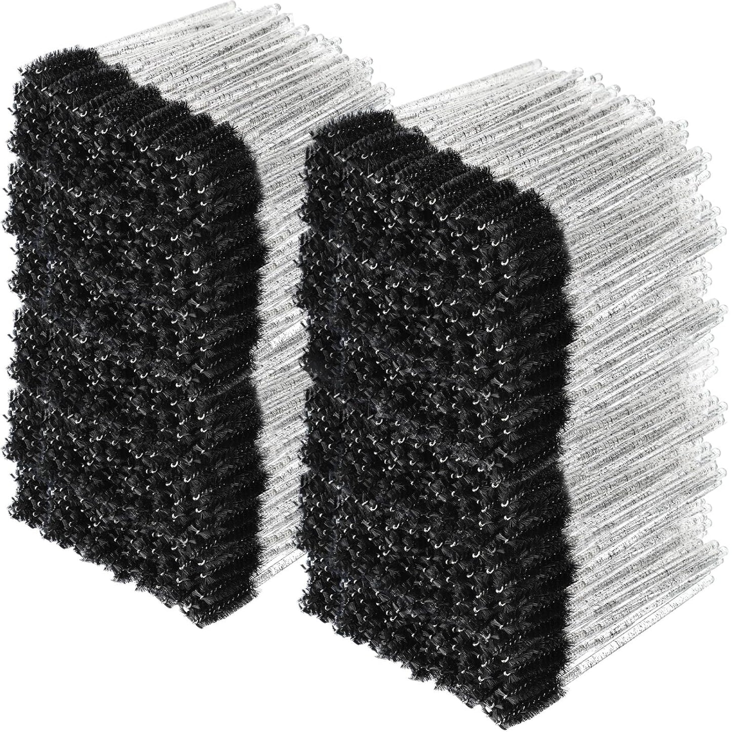 Skylety 1000 Pcs Disposable Mascara Wands Bulk Mascara Eyelash Brush Spoolies Makeup Applicator Eyelash Wands for Eye Lash Extension, Eyebrow Comb, 3.9 x 0.2 x 0.3 Inch (Black,Glitter)