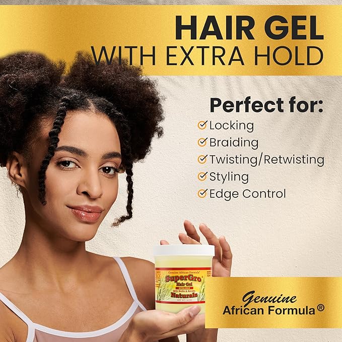 Hair Gel with Extra Hold - 4 Oz and Hair & Scalp Oil - 4 Oz, Bundle