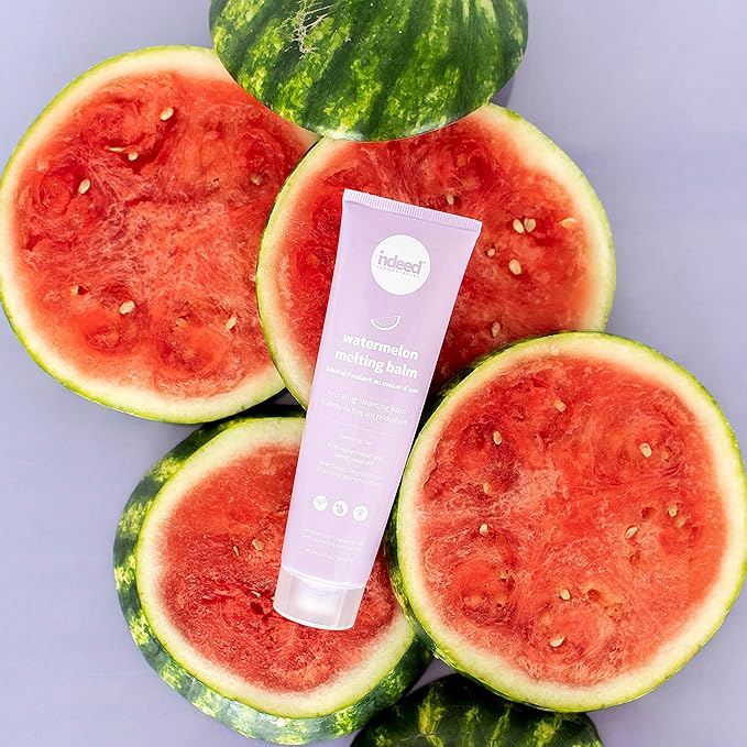 Indeed Laboratories Watermelon Melting Balm: 3.4 fl.oz. / 100ml, Hydrating Cleansing Balm removes makeup and dirt For Bright Glowy Skin, formulated with Watermelon Seed Oil.