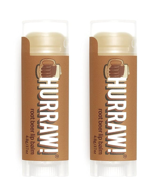Hurraw! Root Beer Lip Balm, 2 Pack: Organic, Certified Vegan, Cruelty and Gluten Free. Non-GMO, 100% Natural Ingredients. Bee, Shea, Soy and Palm Free. Made in USA