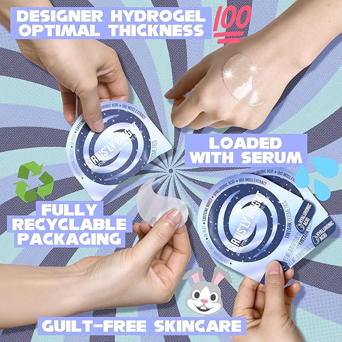 'SIRIUS'LY BRIGHT Under Eye Patches 28 Pairs, Reduce Dark Circles Puffiness Bags, Rejuvenate Eye Mask, Eye Gel Pads with Caffeine Boost, Hyaluronic acid, Iris Moss Extract, Gifts for Women and Men