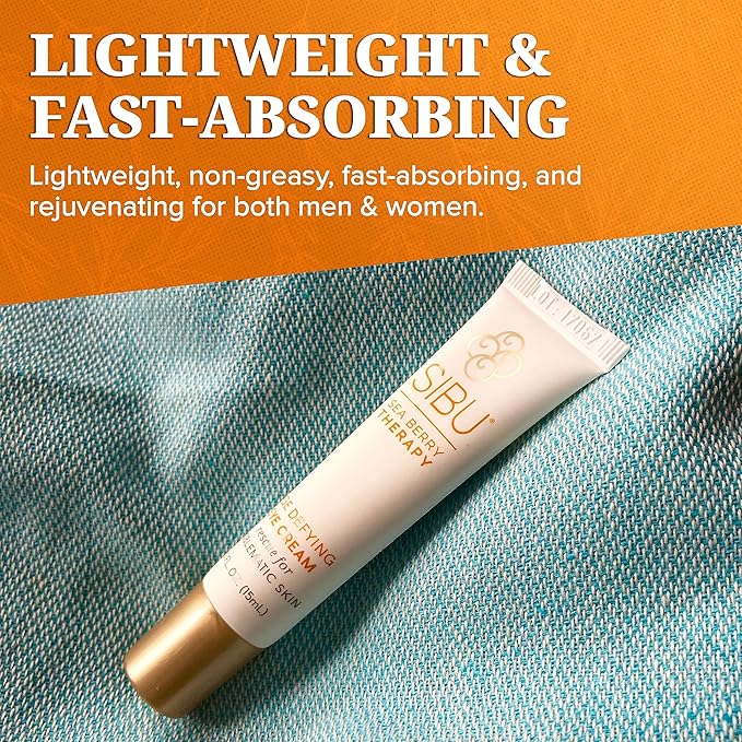 sibu Age-Defying Eye Cream, Made with Premium Himalayan Sea Buckthorn & Hyaluronic Acid (0.5 oz) – Smooths Eye Wrinkles & Reduces Puffiness